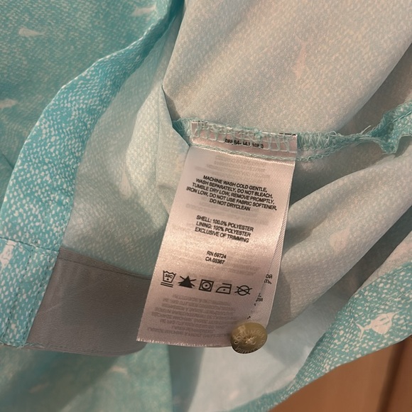 Columbia PFG Men's Fish Print Short Sleeve Button Down Shirt Teal Green Large - Picture 7 of 12